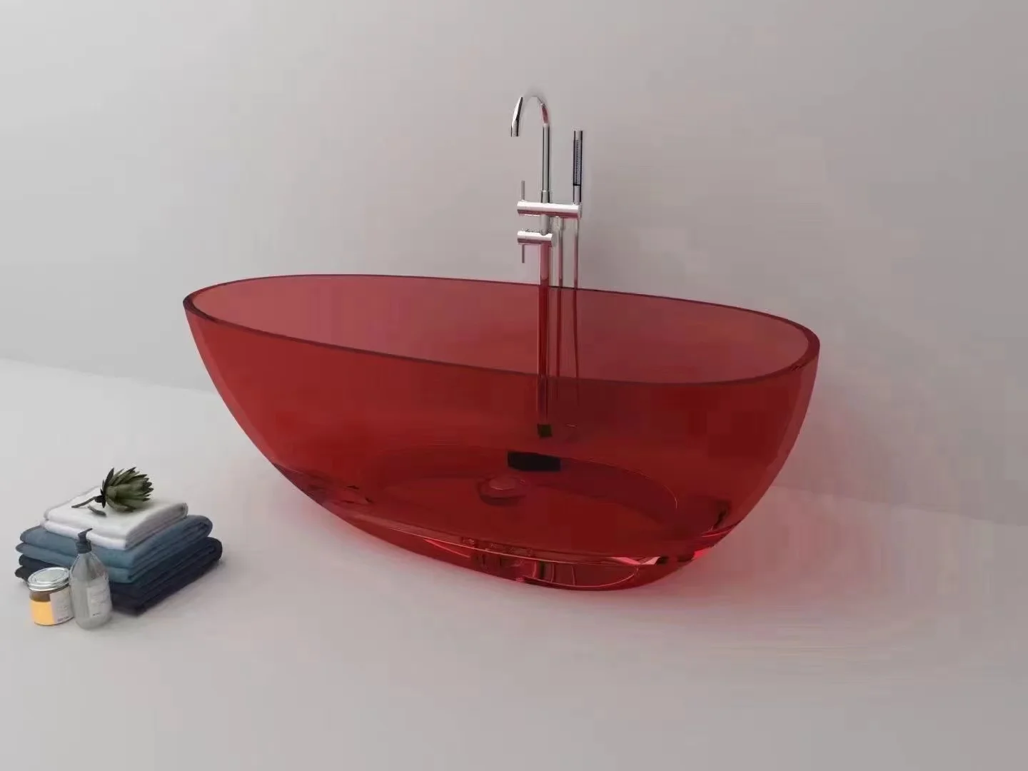1600x800x540mm New Design Resin Freestanding Bathtub Online Celebrity Colored Transparent Muti-Sized Tub RS1005A 2
