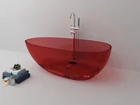 1600x800x540mm New Design Resin Freestanding Bathtub Online Celebrity Colored Transparent Muti-Sized Tub RS1005A 2