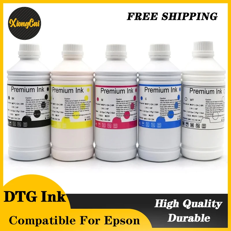 

1000ml DTG Ink For DX5 DX6 DX7 TX800 XP600 I3200 Textile Garment Ink For Epson L1800 1390 R1900 R3000 9600 4800 F2000 Printer