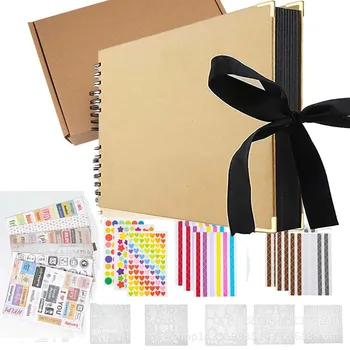 Album fotografico per album da 11,4 pollici Libro degli ospiti per matrimoni Memoria per anniversario Album fotografico per scrapbooking con accessori fai da te 80 pagine