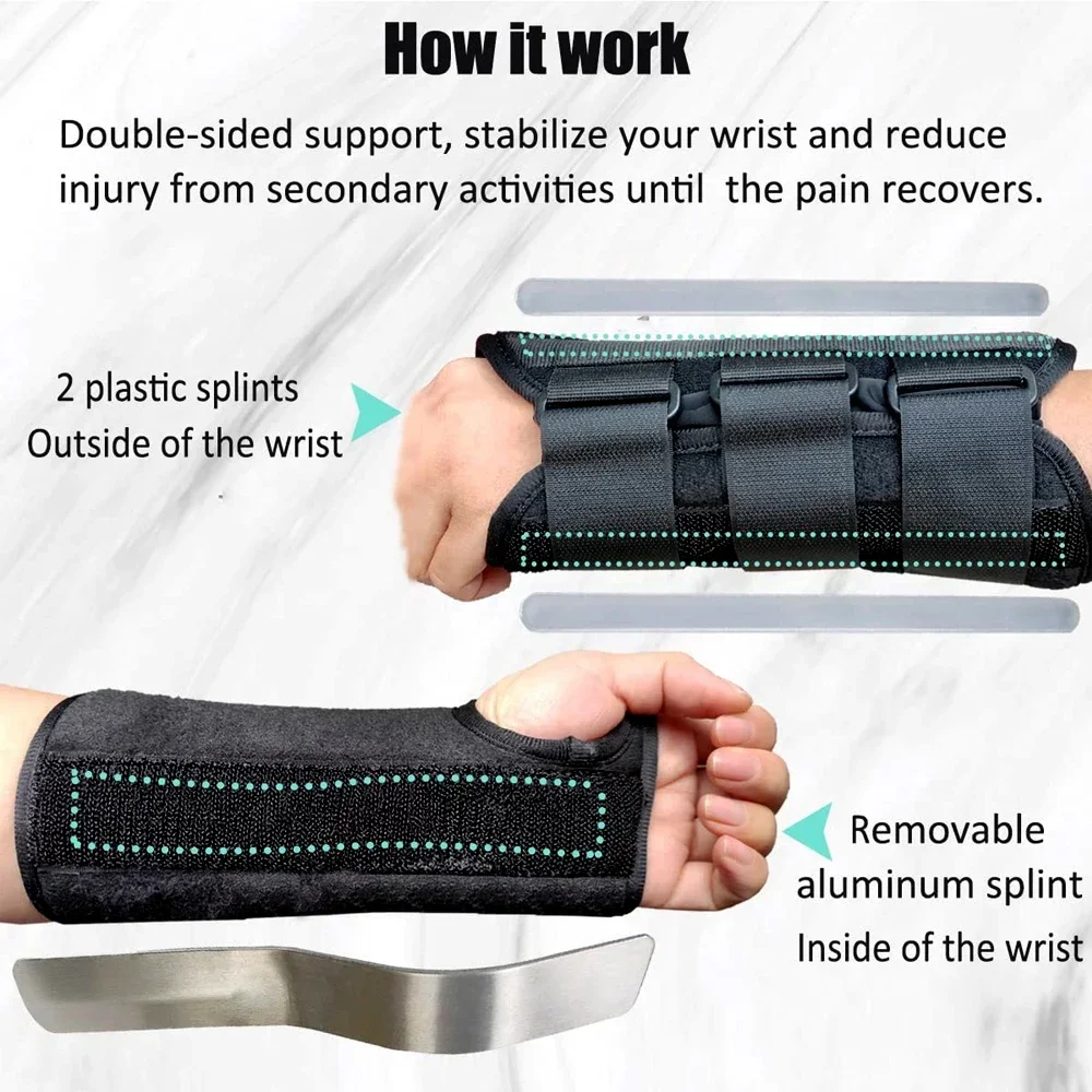 1Pcs Carpal Tunnel Wrist Brace Fits for Right and Left Hand, Women Men Tendonitis Wrist Brace Splint Night Sprained Immobilizer