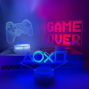 For Playstation Logo 3D Night Lamp Gaming Room Desk Setup Lighting Decor on the table Game Sensor Light for Kids Bedside Gift 2