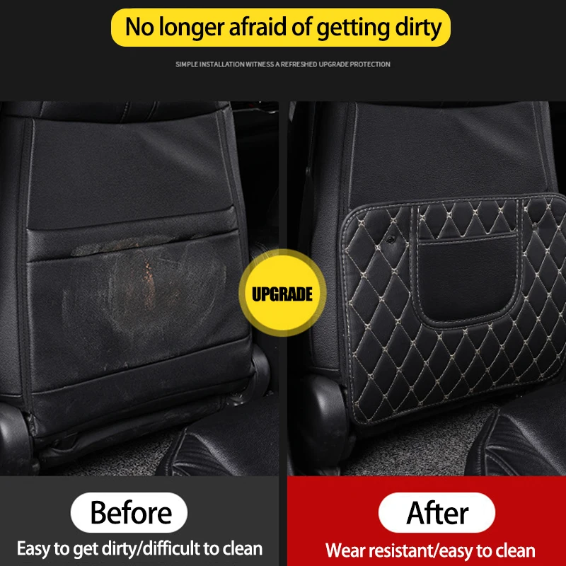 Car Seat Protector Universal Car Anti-Kick Mats PU Leather Auto Seat Back Protector Cover For Children Car Back Seat Anti-Dirty Pad Accessory