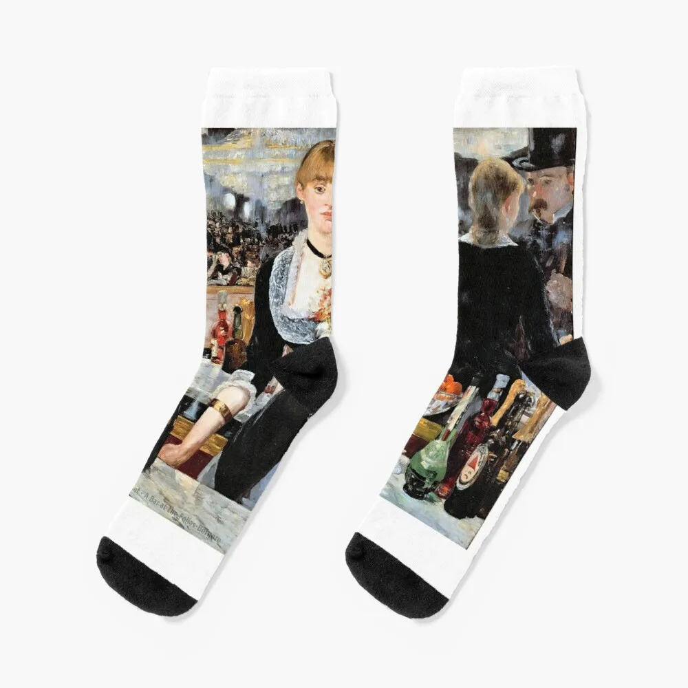

Edouard Manet A Bar at the Folies Bergere Socks Men Cycling Socks