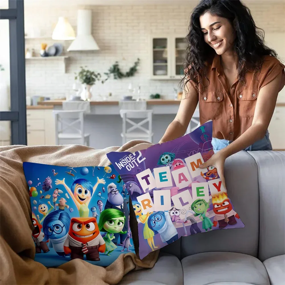 Colorful Inside Out Pillow Covers Cartoon Sofa Decorative Home Double-sided Printing Short Plush Cute Cushion Cover