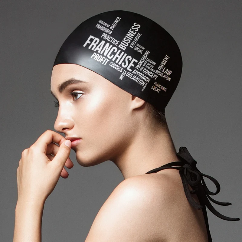 Unisex Big Size Silica Gel Comfortable Swimming Cap Hats Accessories For Man Women Waterproof Fishtail 2