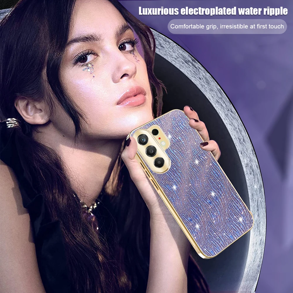 Deluxe Plated Water Ripple Frosted Gloss Shockproof Bumper Case