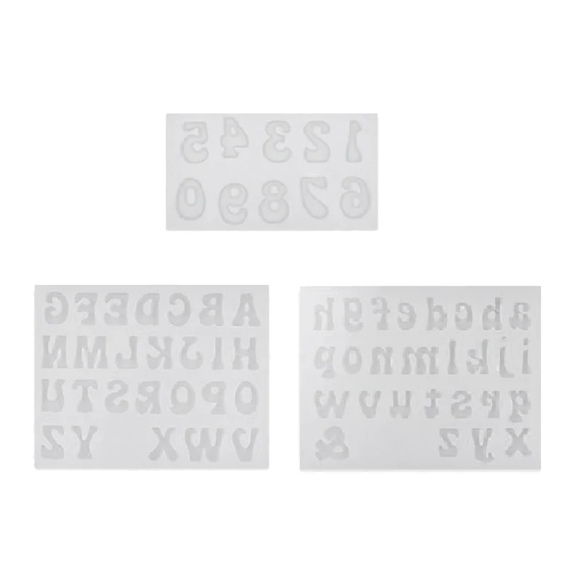 

3Pcs Letters Resin Mold Silicone Number Alphabet Epoxy Casting Mould For DIY Keychain Pendant Earring Jewelry,Cake Decor