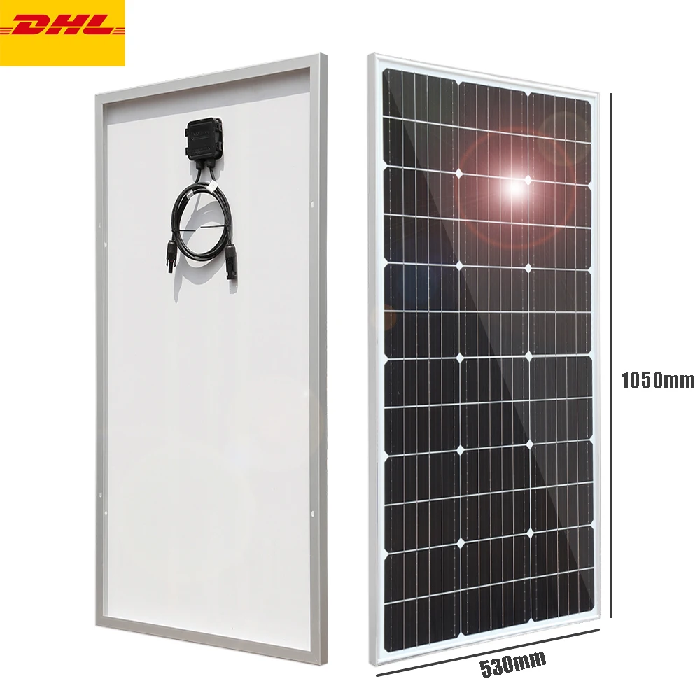 200w 150w 80w 30w 12v starres Solarpanel gehärtetes Glas Aluminium rahmen Home System Camper Yacht 12V Batterie ladegerät dhl Freeship