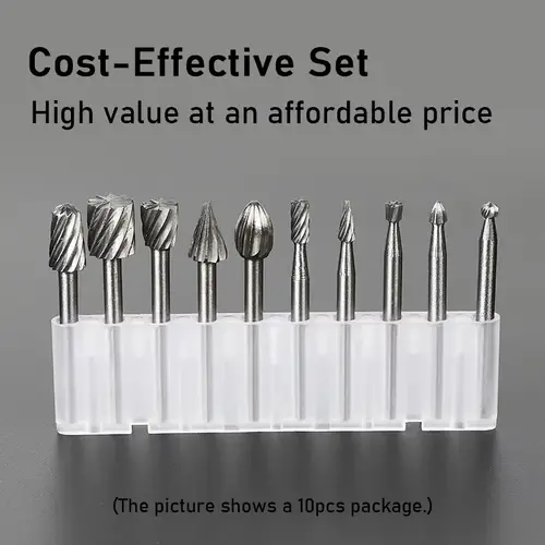 6pcs 10pcs/Set HSS Rotary Burr Mill Cutter Routing Router Bits Burr Rotary Tools Wordworking Tool Engraving Dremel Accessories - Image 4