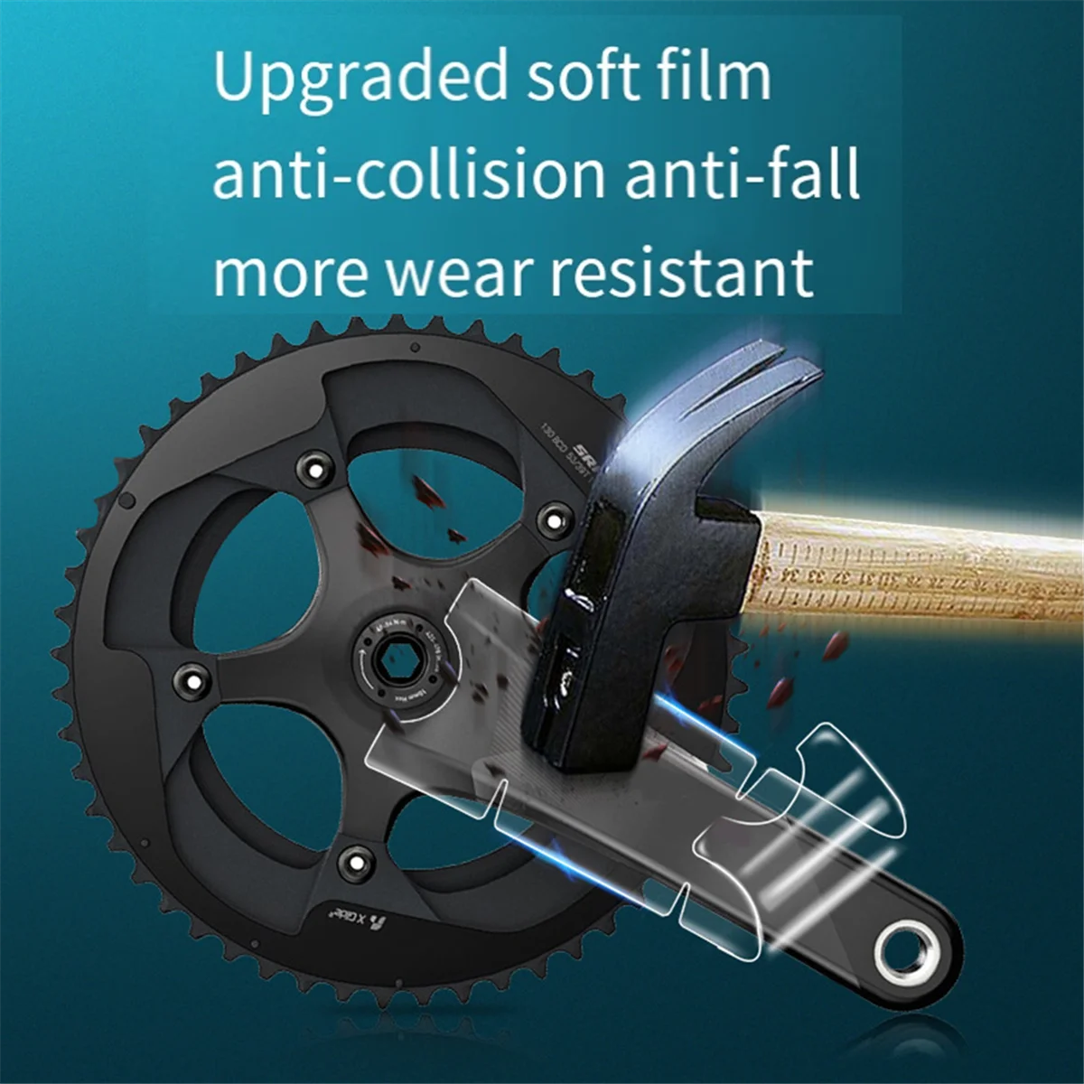 Bike Crank Protective Film Cover TPU Film Anti-Collision MTB Crank Clear Sticker for 3T,SRAM Red,SRAM Force