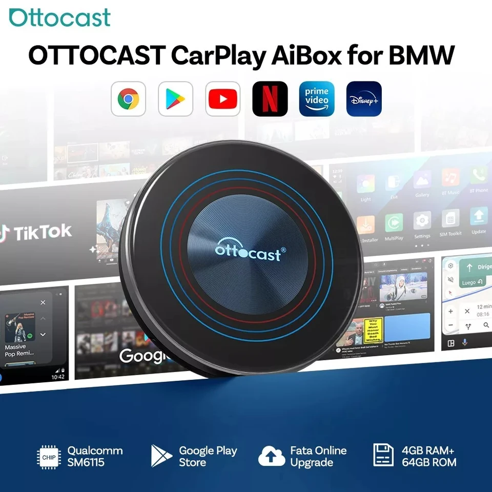 OTTOCAST OttoAiBox i3 Wireless CarPlay Snapdragon 6125 Android 13