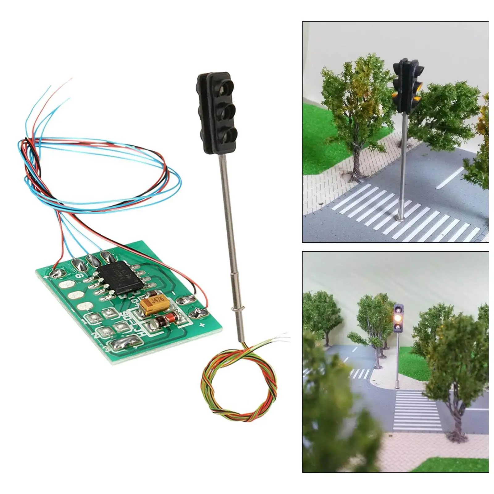 Traffic Signal Light Model Realistic Design with Control Board Classic for Street Construction Model Diorama Train Railway traffic light toy