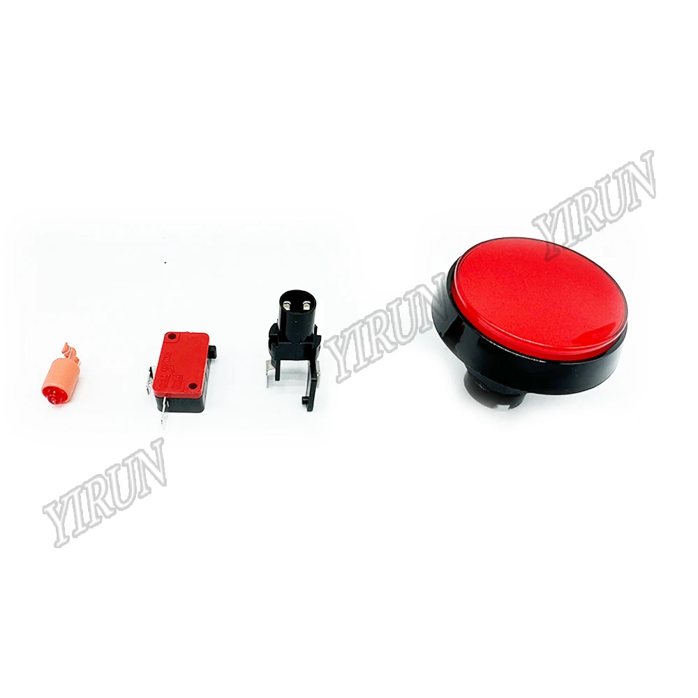 Botón pulsador iluminado LED redondo grande de 60 mm con microinterruptor para máquina de juego