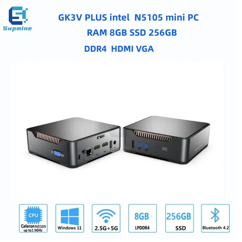 

GK3 PRO N5105 DDR4 RAM 8G SSD 256G 4K Display VGA Home Office designer pc mini gaming pc