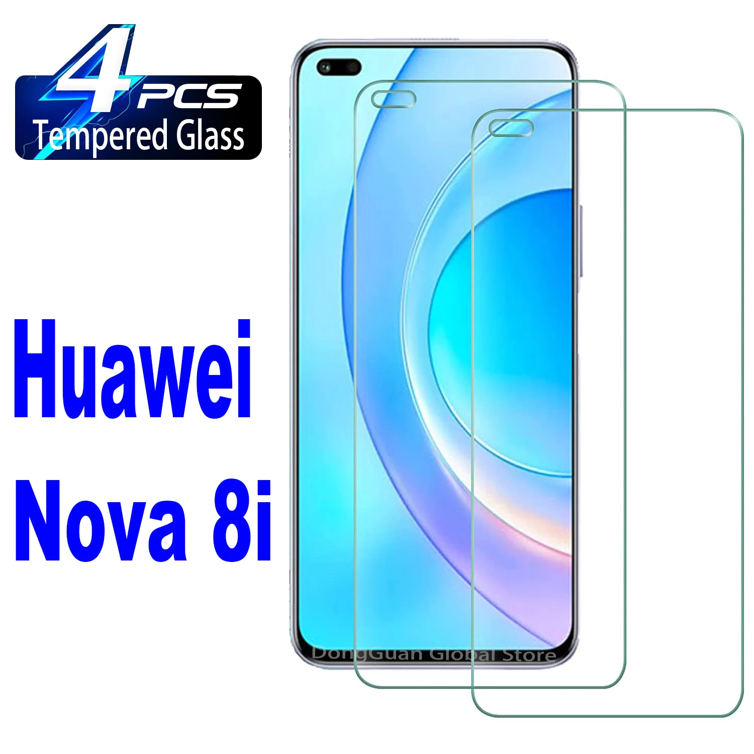 

4Pcs HD Tempered Glass For Huawei Nova 8i Nova 6 5 4 3 i Nova 10 9 8 7 SE i E Screen Protector Glass Film