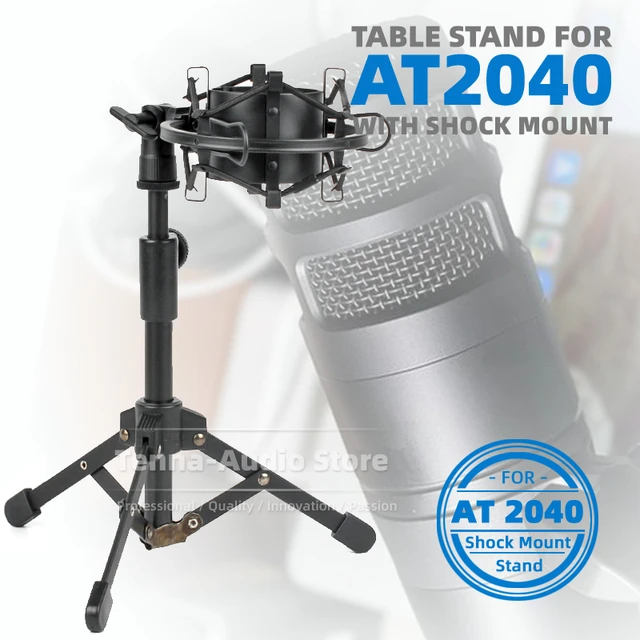 For Audio Technica At 2040 At2040 Microphone Desktop Stand Shock Mount Anti  Vibration Table Desk Tripod Shockproof Mic Holder - Mic Stand - AliExpress