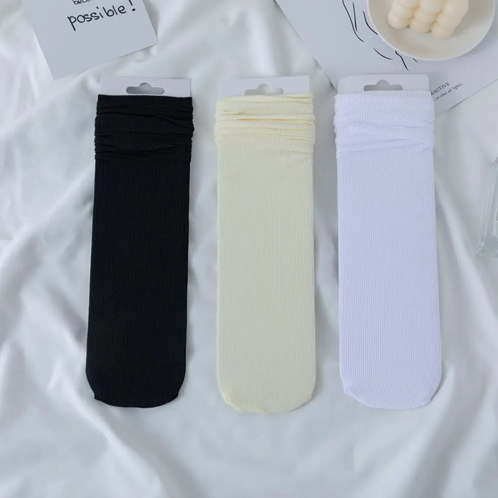 

Breathable Elastic Streetwear Solid Color JK Velvet Women Short Socks Harajuku Pile Sock Hosiery Korean Tube Socks