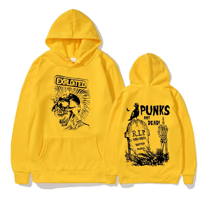Rock Band The Exploited Not Dead Pullover Hoodie Men's Fashion Hip Hop Sweatshirts Unisex Punk Retro Oversized Hoodies Streetwea 4