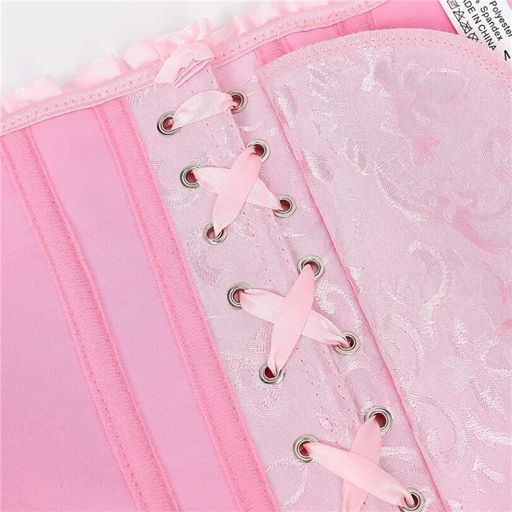 Women Vintage Overbust Corsets Top Plus Size Lace Flower Brocade Bustier Sexy Medieval Gothic Corset Shapewear Corselet corset bustier top waist corset lace corset