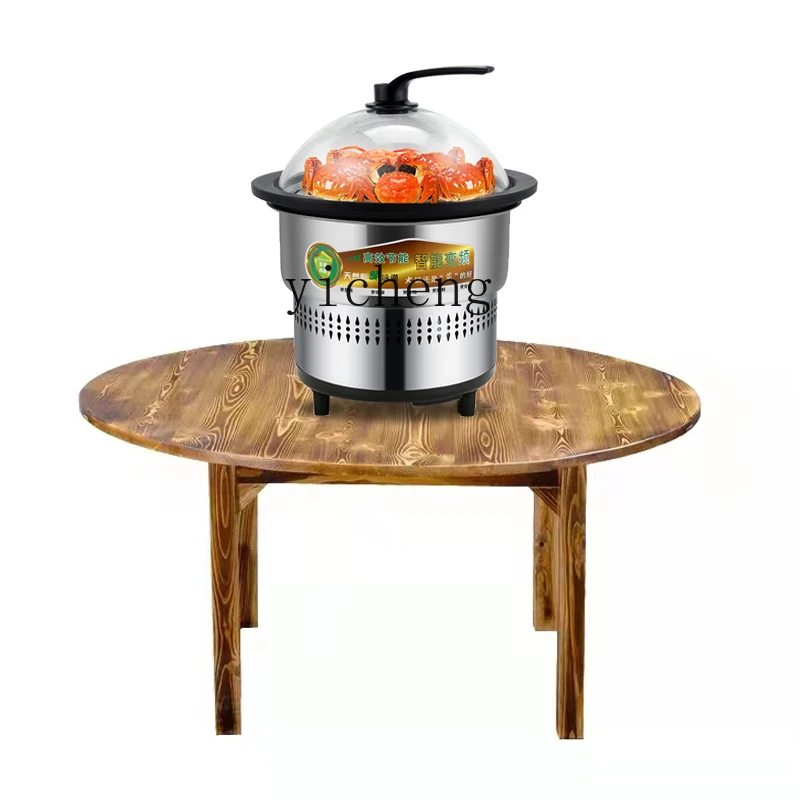 Tqh Steam Pot Steamed and Cooked Household Steam Hot Pot in Restaurant Multi-Function Cart Seafood