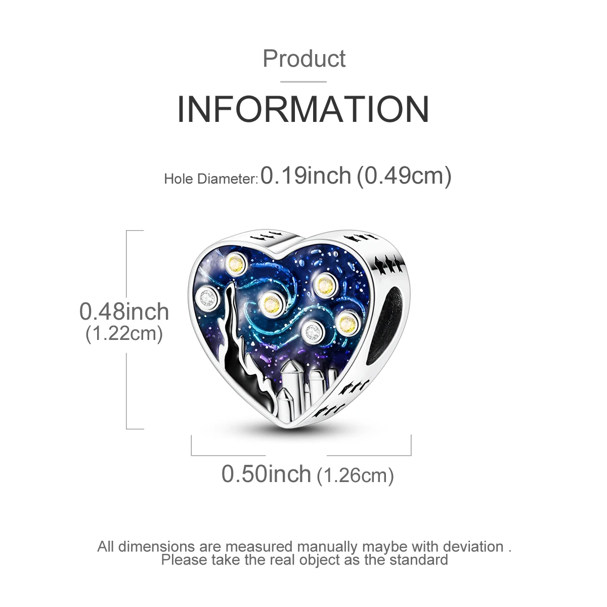 Van Gogh Starry Night Charm Blue Beads