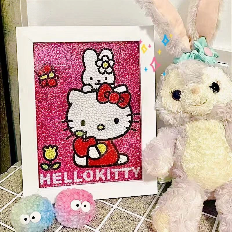 Diy Sanrios Hello kitty Diamond Painting Children's Cartoon Kit Diamond  Painting 5D Craft Painting Creative Home Decoration toys