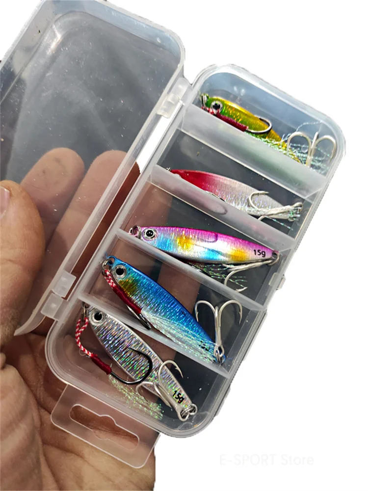 Sea Fishing Metal Jig Lure Set 7g/10g/15g Fast Jigging Lures