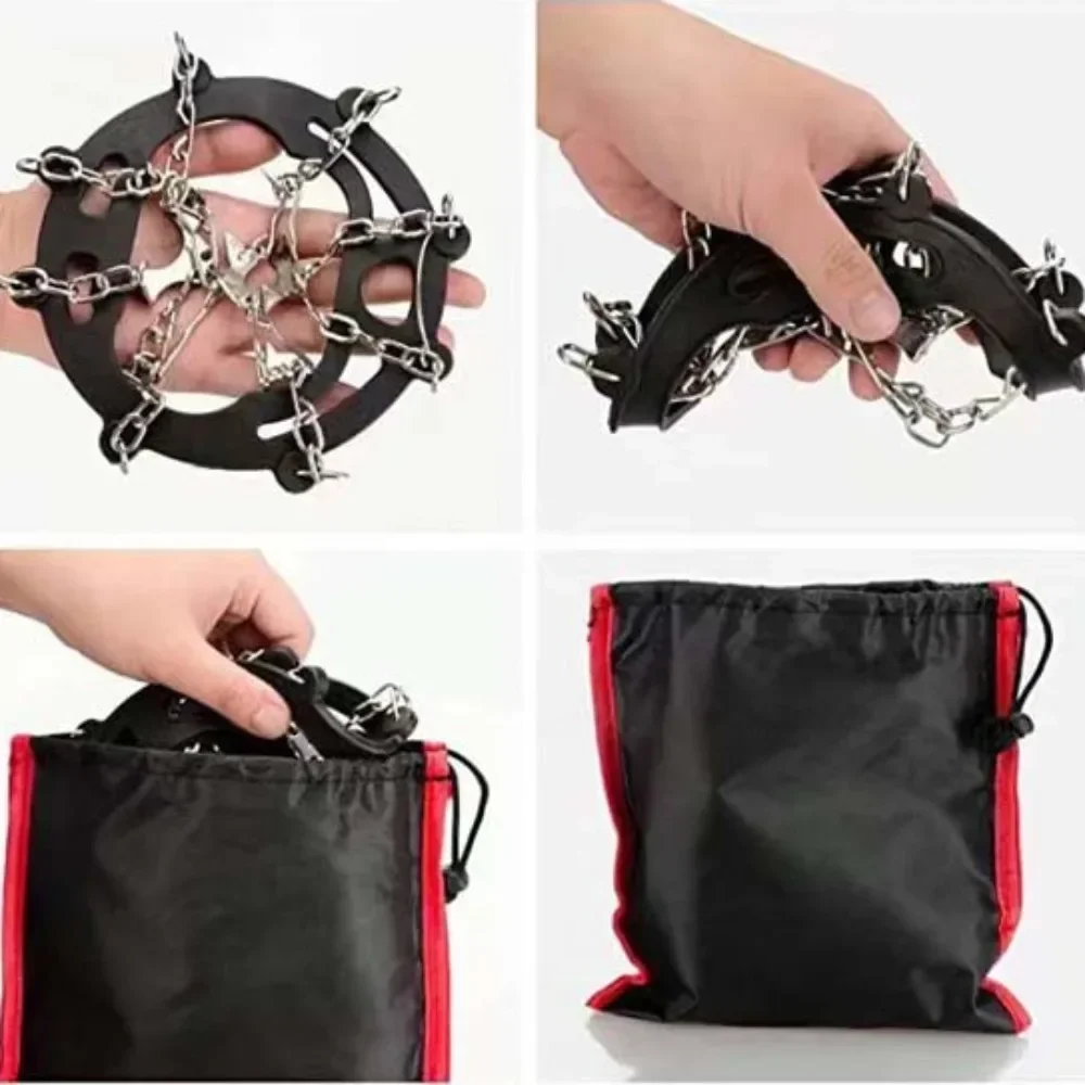 Ice Gripper Spike Climbing Crampons Outdoor Winter Hiking Climbing Snow Spikes Crampons Cleats Chain Claws Grips Boots Cover Anti