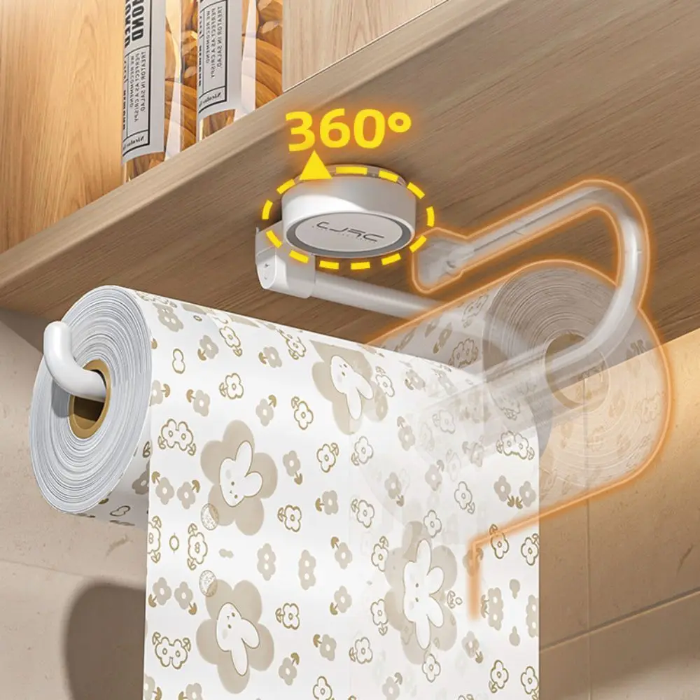 Wall Mounted Suction Cup Storage Rack Paper Roll Holder Removable Reusable Kitchen Towel Storage Rack Household Supplies