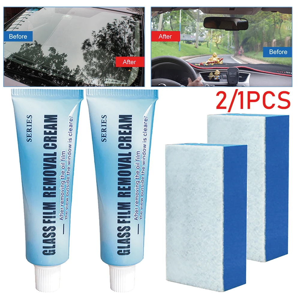 2/1PCS Oil Film Remover Car Glass Polishing Degreaser Cleaner Oil Film