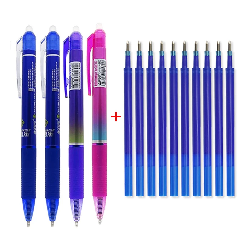 Large Capacity Ink Erasable Pen 0.5mm Push Automatic Gel Pen Washable