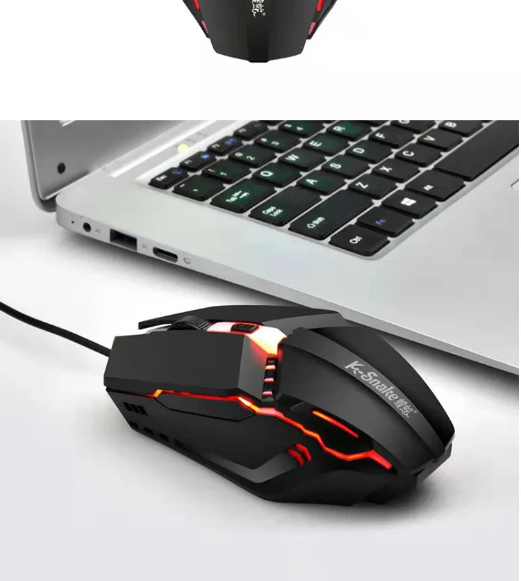 Mouse K-Snake M11 3 Botões Luminoso com Fio USB Gamer