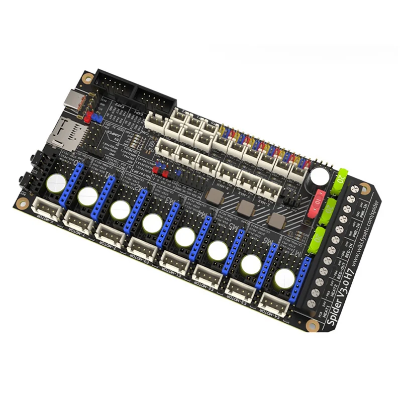 A96K-Spider V3.0 H7 32 Bit Motherboard Drive 24V/48V Optional Power Supply Board 8 Axis TMC5160T TMC2209 Drive For Voron