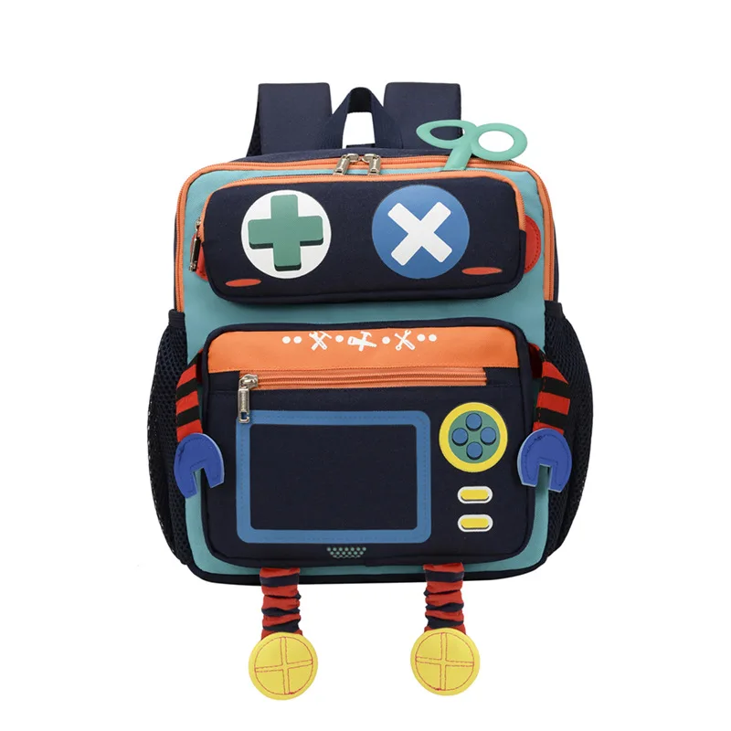 Children's Trendy Large-capacity Schoolbag Boys And Girls Kindergarten Anti-loss Bag 2-6 Years Old Super Cute Robot Bag Mochila 6