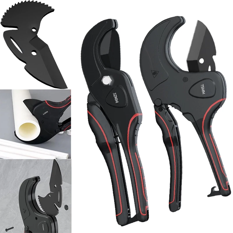 1pc 32mm-75mm Pipe Tube Cutter PVC Pipe Cutting Machine For PVC/PU/PP/PE Hose Cutter Plumbing Tool Heavy Duty