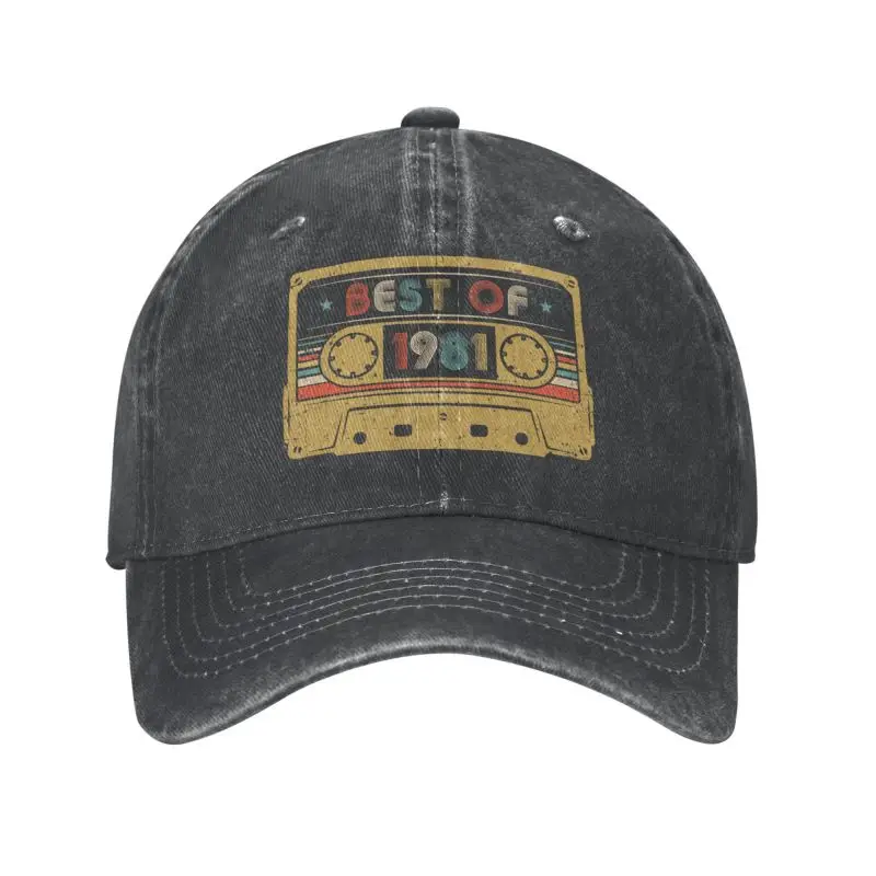 

Cotton Vintage Cassette Best Of 1981 Baseball Cap Sun Protection Women Men's Adjustable 43th 43 Years Old Birthday Gift Dad Hat