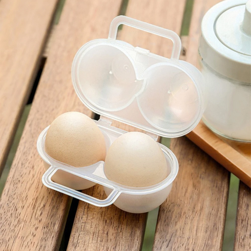 Kitchen Storage Box Rice Storage Box Egg Storage Box Food Storage Container Food Storage Box Egg Storage Container Storage Box Portable Egg Storage Box 2 Grids Plastic Durable Egg Storage Container Save Space Refrigerator Dispenser With Fixed Handle
