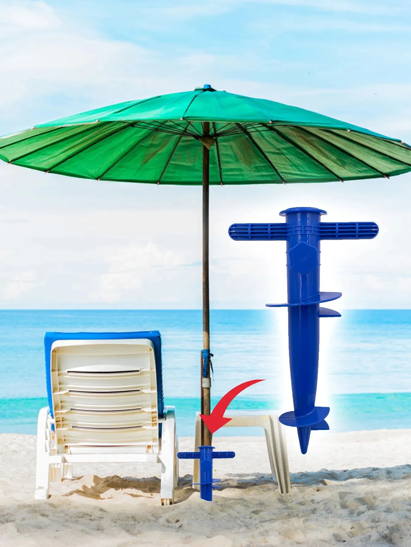 1 Piece of Plastic Umbrella Plug Beach Umbrella Base Floor Fork Accessory Beach Umbrella Insert 2