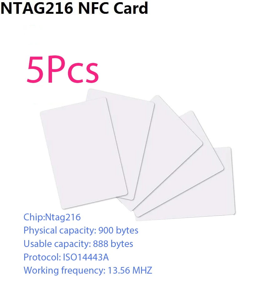 10 Stück NTAG216 NFC Tags - 888 Byte Speicher Programmierbare NFC Chips