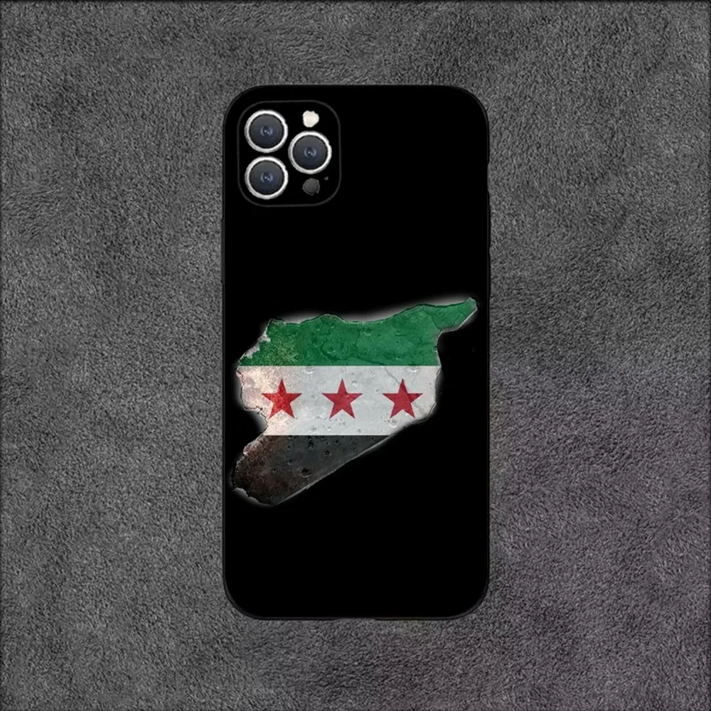 Iphone Case Phone Case Phone Protector Cover Syrian Syria Flag Phone Case For iPhone 15,14,13,12,11,Plus,Pro Max,XS,X,XR,SE,Mini,8,7 Soft Silicone Black Cover