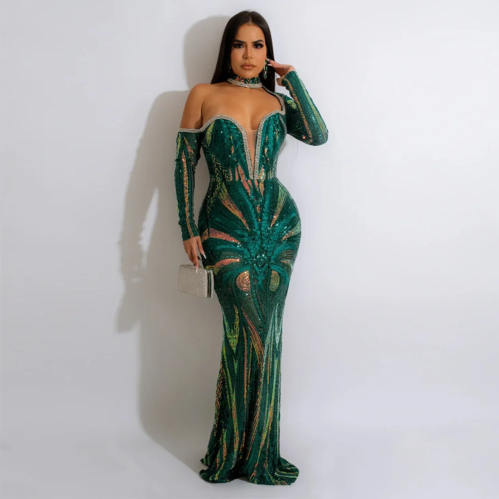 2024 Elegant Luxury Women's Sequin Mermaid Evening Dress Wedding Party Dress prom dresses  Formal Party Dress