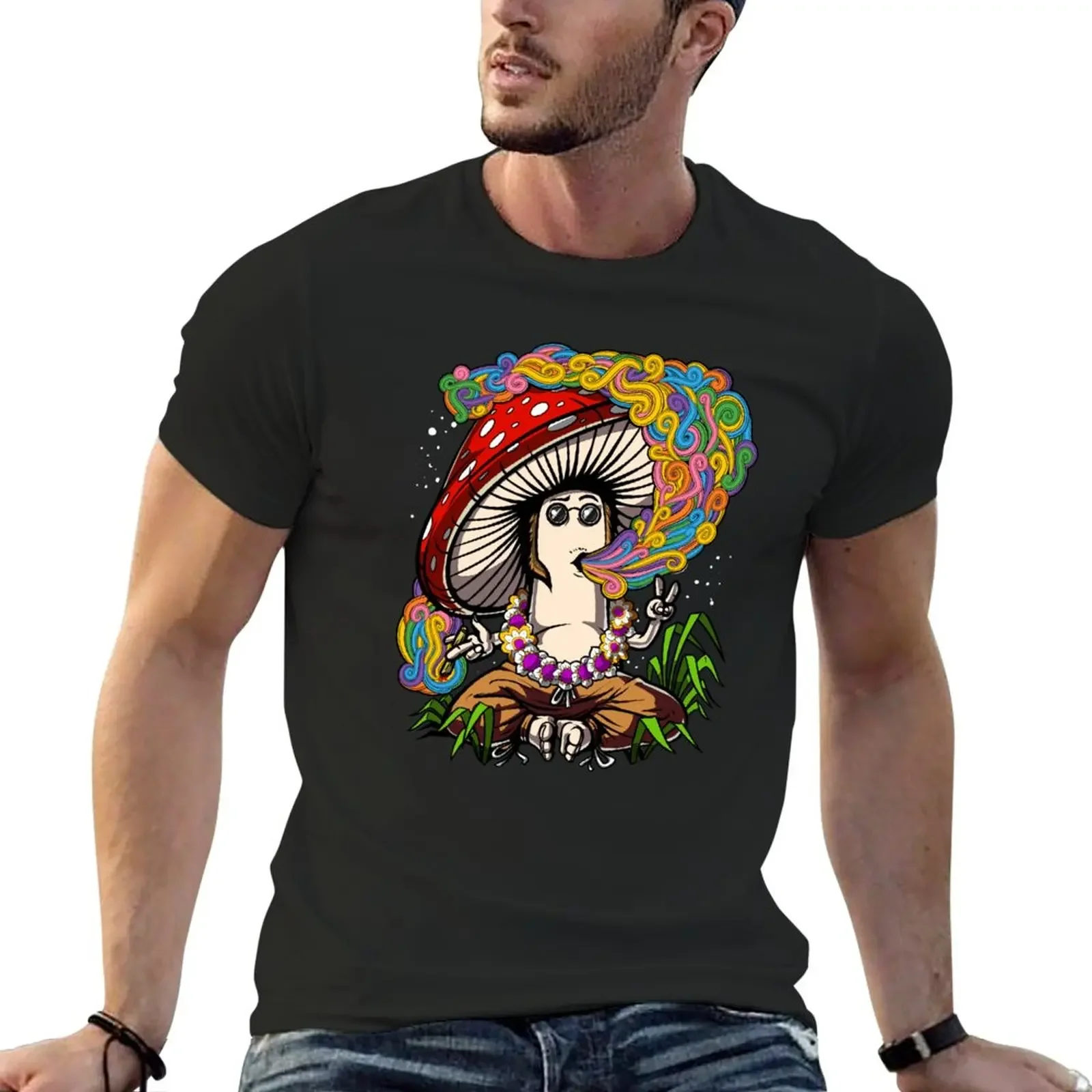 

Mushroom Hippie Stoner T-Shirt quick-drying korean fashion Men's t-shirts
