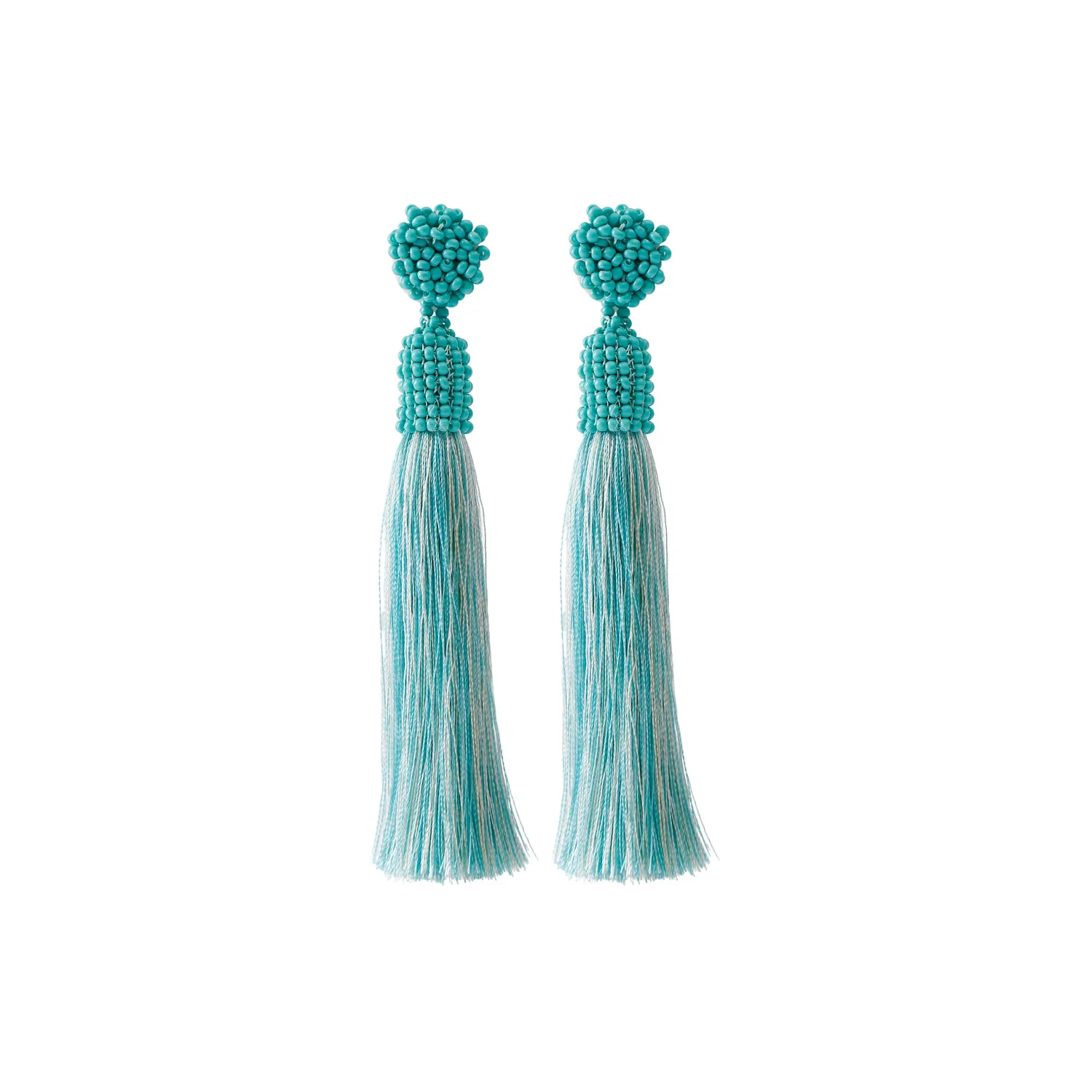 

Beaded earrings Tassel Silk thread Originality Hand knitting Bohemia Alloy Fashion Simple Rice bead earrings