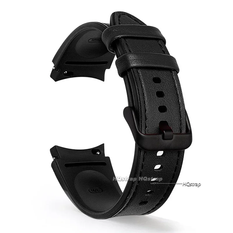 Silicone & Leather 20mm Watch Strap - Premium Two-Tone Design Bracelet