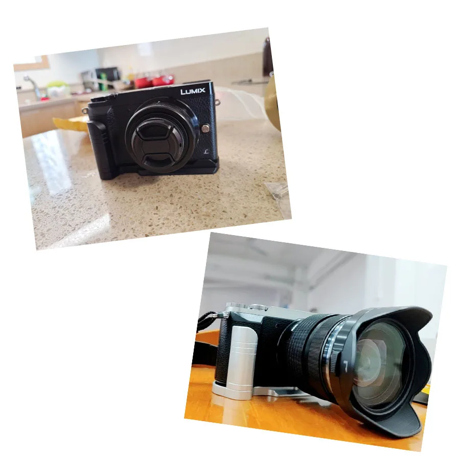 L-플레이트 브래킷 금속 퀵 릴리스 플레이트 그립 1/4 나사 마운트, 파나소닉 루믹스 GX9 GX7III GX7II GX85 GX80 카메라 액세서리