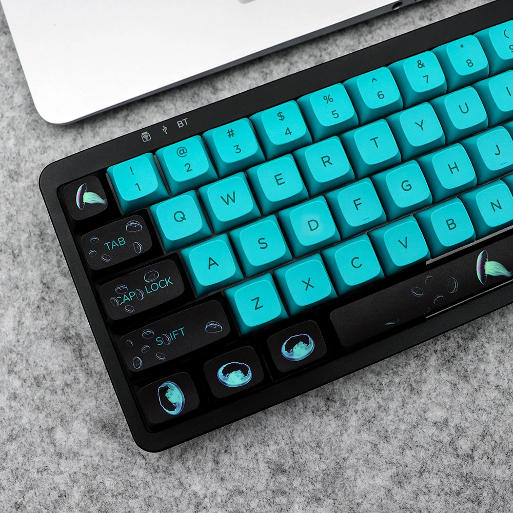 xda oceano corante sub keycap conjunto grosso pbt para teclado poker ansi azul preto chave