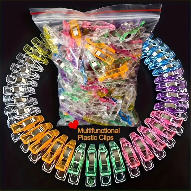 20/50/100 Mixed Crochet Clips Quilting DIY Patchwork Knitting Clips Desktop Storage Sewing Craft Multifunctional Off sewing clips