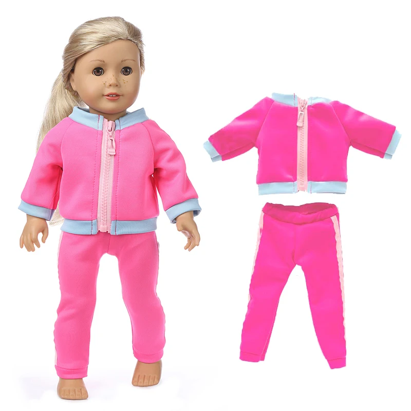 Baby Doll Clothes Zipper Coat 18 Inch Girl Doll Outfit Sport Sweater