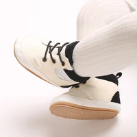 High Top New 0-18M Baby And Children's Shoes Fashionable And Sporty PU Soft Rubber Sole The First Walking Casual Sports Shoes 2